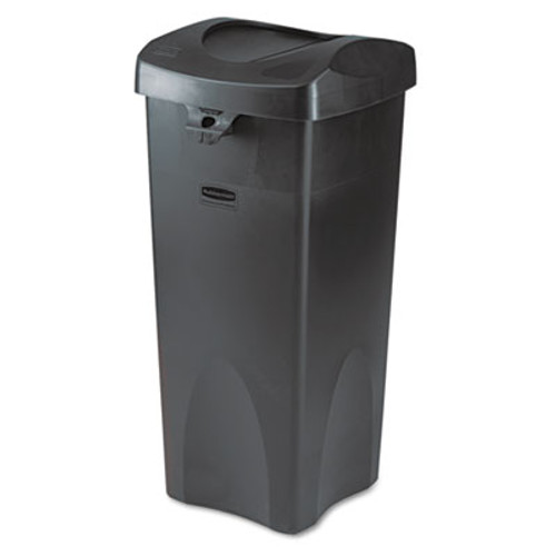 Rubbermaid Commercial Swing Top Lid for Untouchable Recycling Center  16  Square  Black (RCP 2689-88 BLA)