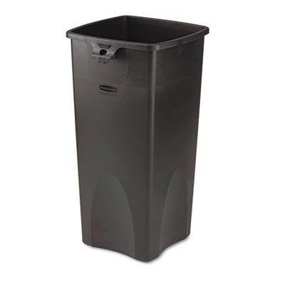 Rubbermaid Commercial Untouchable Square Waste Receptacle  Plastic  23 gal  Black (RCP 3569-88 BLA)