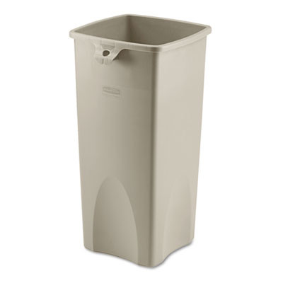 Rubbermaid Commercial Untouchable Square Waste Receptacle  Plastic  23 gal  Beige (RCP 3569-88 BEI)