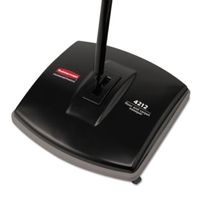 Rubbermaid Commercial Floor   Carpet Sweeper  Plastic Bristles  44  Handle  Black Gray (RCP 4212-88 BLA)
