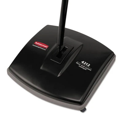 Rubbermaid Commercial Floor   Carpet Sweeper  Plastic Bristles  44  Handle  Black Gray (RCP 4212-88 BLA)