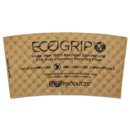 Eco-Products EcoGrip Hot Cup Sleeves - Renewable   Compostable  1300 CT (ECP EG-2000)