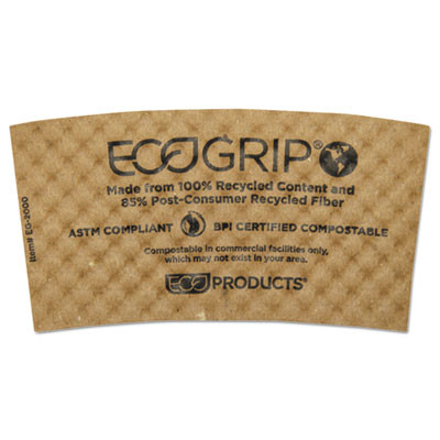 Eco-Products EcoGrip Hot Cup Sleeves - Renewable   Compostable  1300 CT (ECP EG-2000)