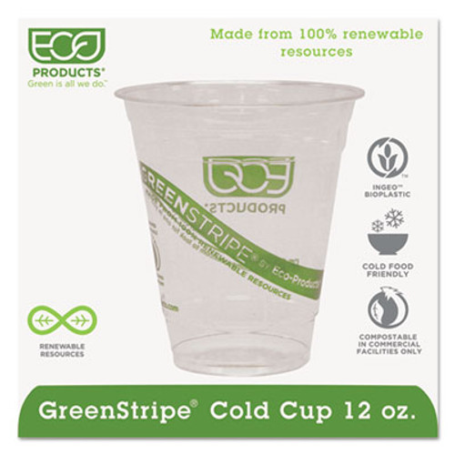Eco-Products GreenStripe Renewable   Compostable Cold Cups - 12oz   50 PK  20 PK CT (ECP EP-CC12-GS)