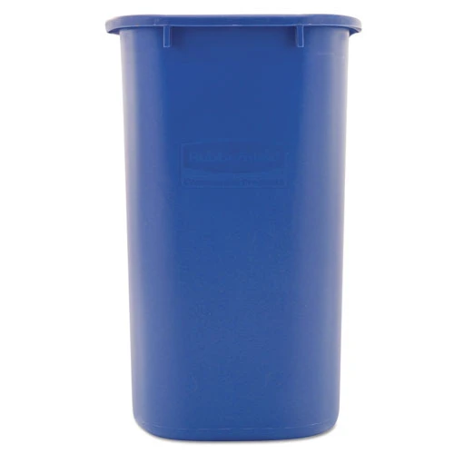Rubbermaid Commercial Medium Deskside Recycling Container  Rectangular  Plastic  28 13 qt  Blue (RCP 2956-73 BLU)