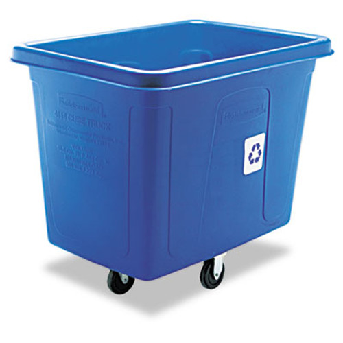 Rubbermaid Commercial Recycling Cube Truck  Rectangular  Polyethylene  500 lb Capacity  Blue (RCP 4616-73 BLU)