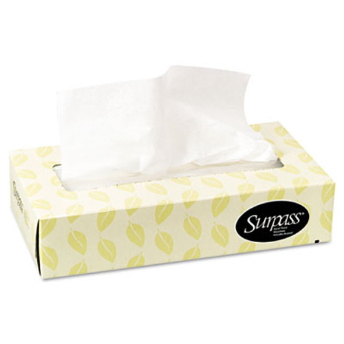 Surpass Facial Tissue  2-Ply  White  Flat Box  100 Sheets Box  30 Boxes Carton (KCC 21340)