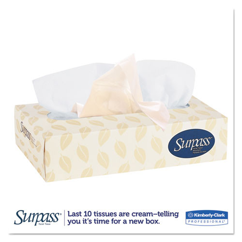 Surpass Facial Tissue  2-Ply  White  Flat Box  100 Sheets Box  30 Boxes Carton (KCC 21340)