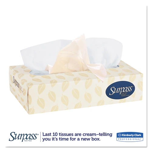 Surpass Facial Tissue  2-Ply  White  Flat Box  100 Sheets Box  30 Boxes Carton (KCC 21340)