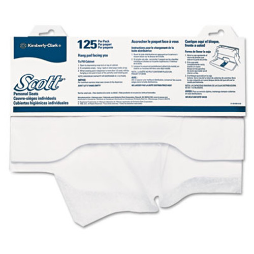 Scott Personal Seats Sanitary Toilet Seat Covers  15  x 18   125 Pack (KCC 07410)