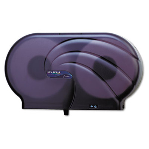 San Jamar Twin 9  JBT Toilet Tissue Dispenser  Oceans  19 x 5 1 4 x 12  Black Pearl (SAN R4090TBK)