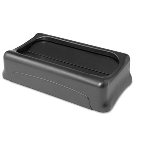 Rubbermaid Commercial Swing Top Lid for Slim Jim Waste Containers  11 38w x 20 5d x 5h  Plastic  Black (RCP 2673-60 BLA)