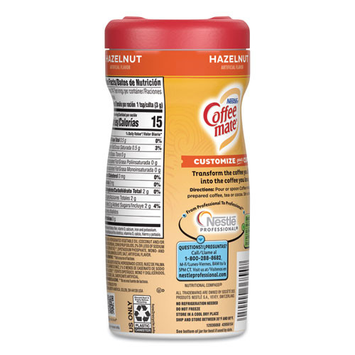 Coffee mate Hazelnut Creamer Powder  15oz Plastic Bottle (NES12345)