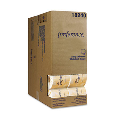 Georgia Pacific Professional Two-Ply Embossed Bath Tissue  Dispenser Box  Septic Safe  White  550 Sheets Roll  40 Rolls Carton (GPC 182-40/01)