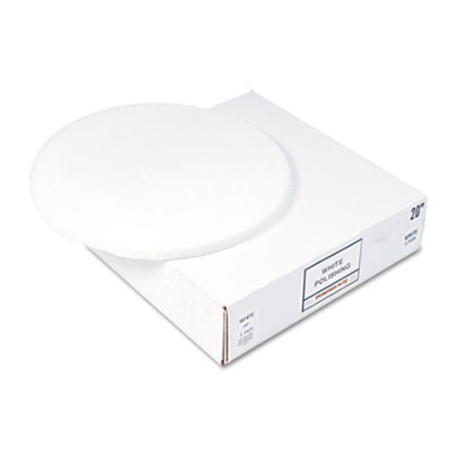 Boardwalk Polishing Floor Pads  12  Diameter  White  5 Carton (PAD 4012 WHI)