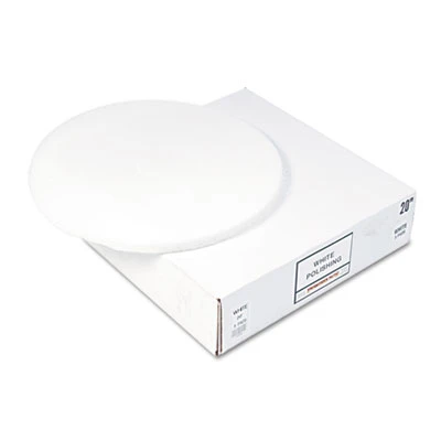 Boardwalk Polishing Floor Pads  12  Diameter  White  5 Carton (PAD 4012 WHI)