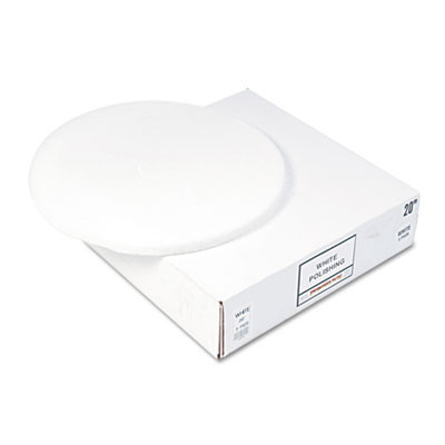 Boardwalk Polishing Floor Pads  12  Diameter  White  5 Carton (PAD 4012 WHI)