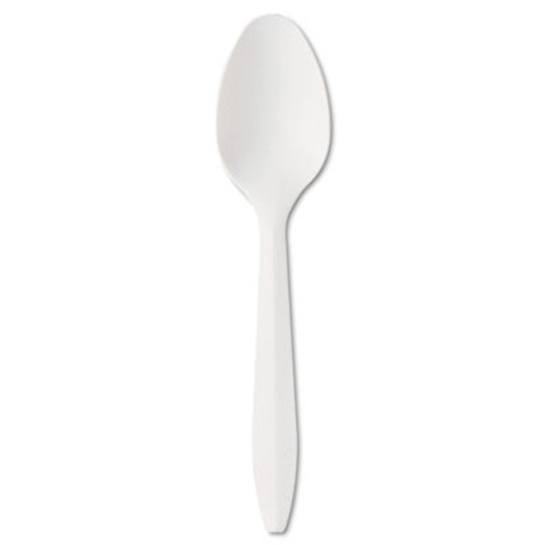 Boardwalk Mediumweight Polypropylene Cutlery  Teaspoon  White  1000 Carton (BWK SPOON)