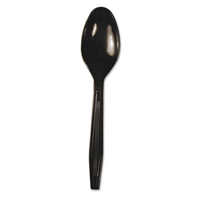 Boardwalk Heavyweight Polystyrene Cutlery  Teaspoon  Black  1000 Carton (BWK SPOONHW-BLA)