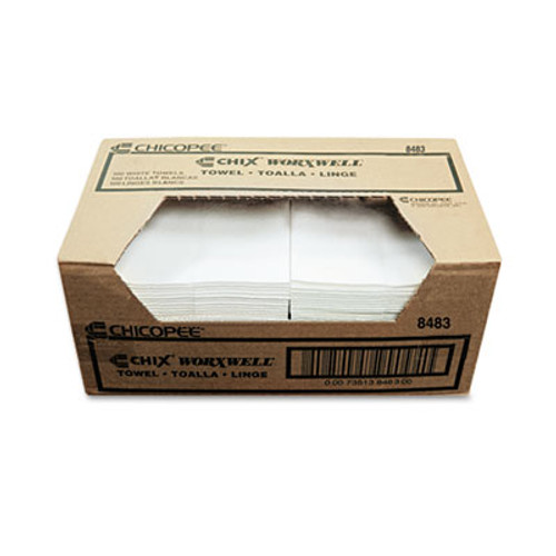 Chicopee Durawipe Shop Towels  13 x 15  Flat  White  300 Carton (CHI 8483)