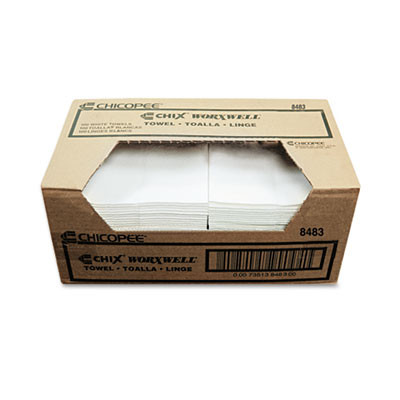 Chicopee Durawipe Shop Towels  13 x 15  Flat  White  300 Carton (CHI 8483)