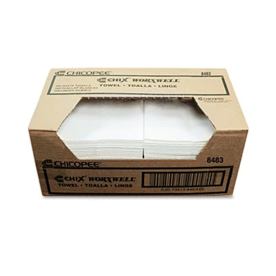 Chicopee Durawipe Shop Towels  13 x 15  Flat  White  300 Carton (CHI 8483)