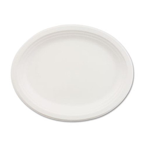 Chinet Classic Paper Dinnerware  Oval Platter  9 3 4 x 12 1 2  White  500 Carton (HUH VESPER)