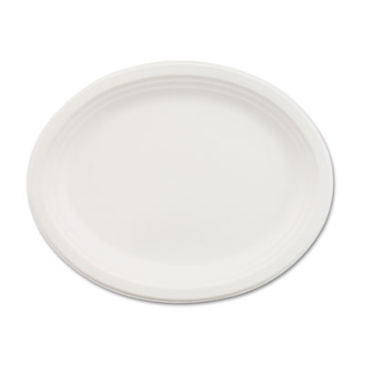 Chinet Classic Paper Dinnerware  Oval Platter  9 3 4 x 12 1 2  White  500 Carton (HUH VESPER)
