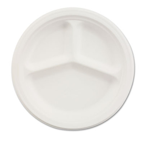 Chinet Paper Dinnerware  3-Comp Plate  9 1 4  dia  White  500 Carton (HUH VISTA)