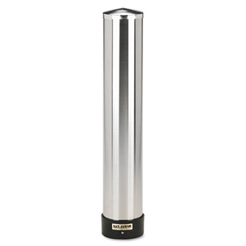 San Jamar Large Water Cup Dispenser w Removable Cap  Wall Mounted  Stainless Steel (SAN C3400P)