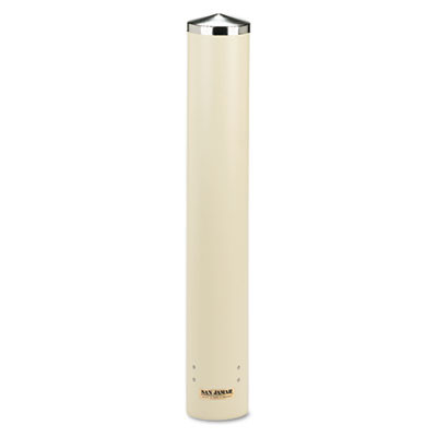 San Jamar Foam Cup Dispenser w Removable Cap  Pull-Type  Sand (SAN C4210PFSD)