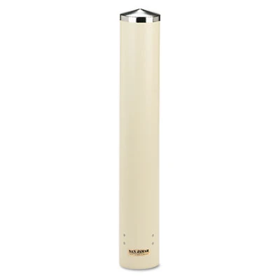 San Jamar Foam Cup Dispenser w Removable Cap  Pull-Type  Sand (SAN C4210PFSD)