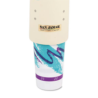 San Jamar Foam Cup Dispenser w Removable Cap  Pull-Type  Sand (SAN C4210PFSD)