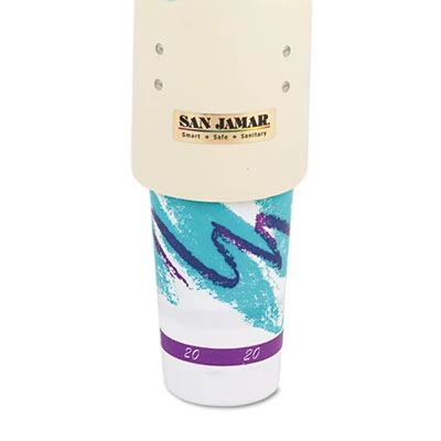San Jamar Foam Cup Dispenser w Removable Cap  Pull-Type  Sand (SAN C4210PFSD)