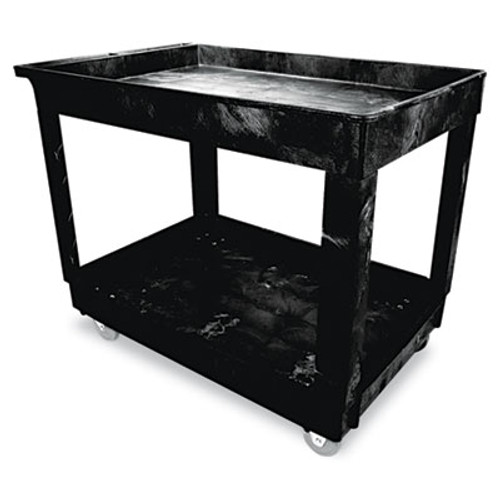 Rubbermaid Commercial Service Utility Cart  Two-Shelf  24w x 40d x 31 25h  Black (RCP 9T67 BLA)