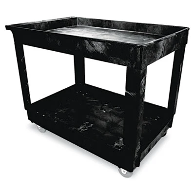 Rubbermaid Commercial Service Utility Cart  Two-Shelf  24w x 40d x 31 25h  Black (RCP 9T67 BLA)