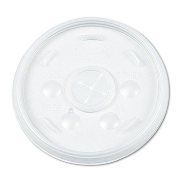 Dart Plastic Lids  for 16oz Hot Cold Foam Cups  Straw-Slot Lid  White  1000 Carton (DCC 16SL)