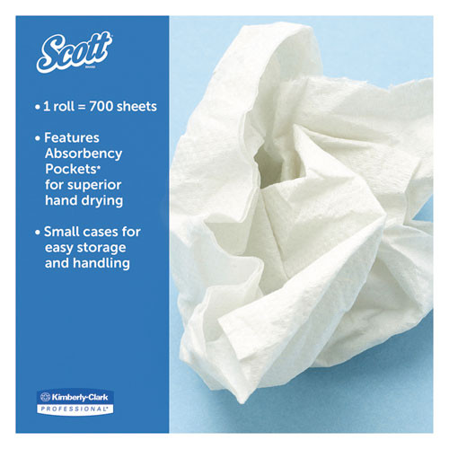 Scott Essential Roll Control Center-Pull Towels   8 x 12  White  700 Roll  6 Rolls CT (KCC 01032)