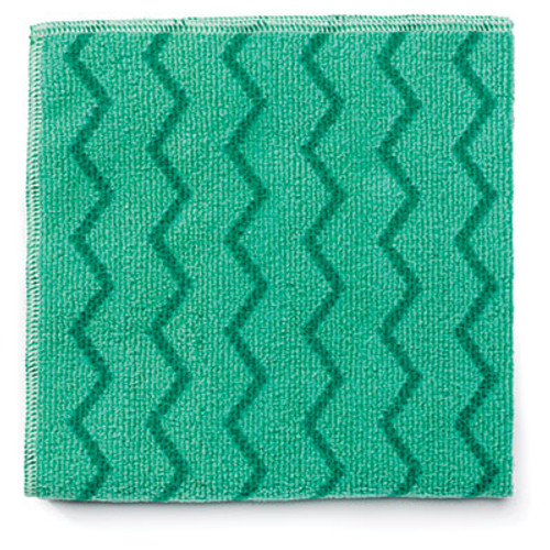 Rubbermaid Commercial Reusable Cleaning Cloths  Microfiber  16 x 16  Green  12 Carton (RCP Q620 GRE)
