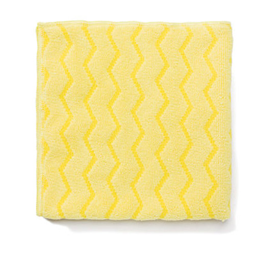 Rubbermaid Commercial Reusable Cleaning Cloths  Microfiber  16 x 16  Yellow  12 Carton (RCP Q610 YEL)