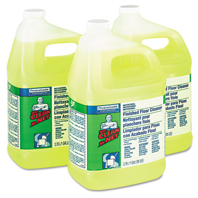 Mr. Clean Finished Floor Cleaner  Lemon Scent  One Gallon Bottle  3 Carton (PGC 02621)