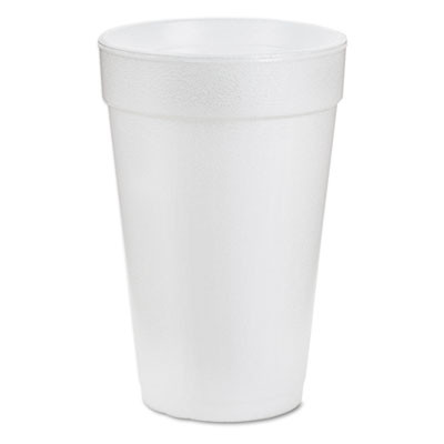 Dart Foam Drink Cups  16oz  White  25 Bag  40 Bags Carton (DCC 16J16)