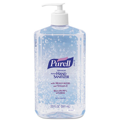 PURELL Advanced Hand Sanitizer Refreshing Gel  Clean Scent  20 oz Pump Bottle  12 Carton (GOJ 3023-12)