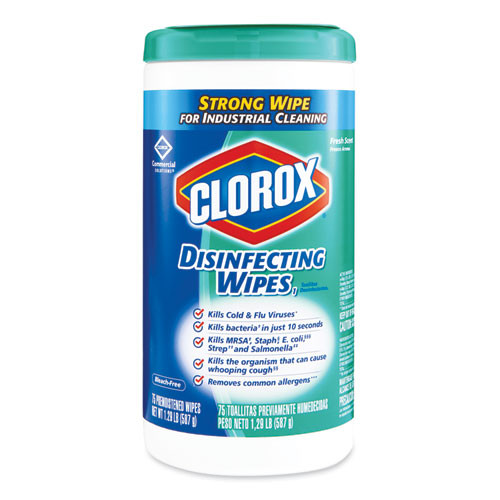 Clorox Disinfecting Wipes  7 x 8  Fresh Scent  75 Canister  6 Carton (CLO 15949)