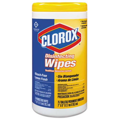 Clorox Disinfecting Wipes  7 x 8  Lemon Fresh  75 Canister  6 Carton (CLO 15948)