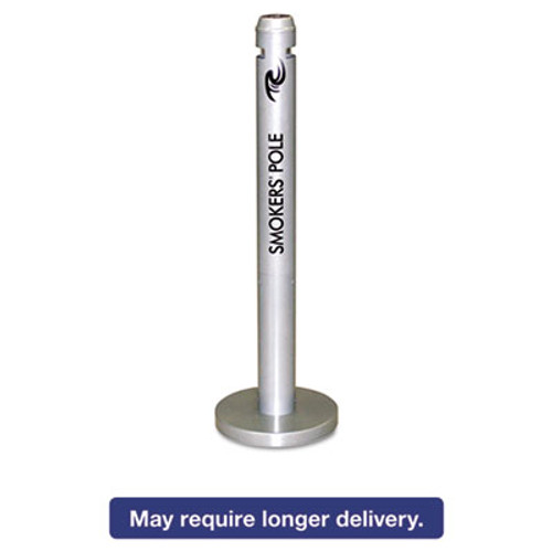 Rubbermaid Commercial Smoker's Pole  Round  Steel  0 9 gal  Silver (RCP R1SM)