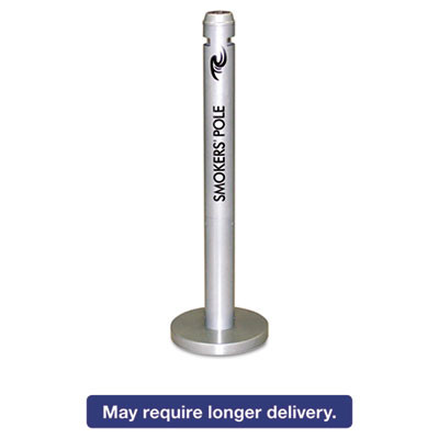 Rubbermaid Commercial Smoker's Pole  Round  Steel  0 9 gal  Silver (RCP R1SM)
