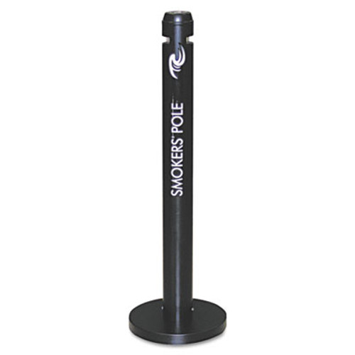Rubbermaid Commercial Smoker's Pole  Round  Steel  0 9 gal  Black (RCP R1BK)