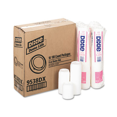 Dixie Drink-Thru Lid  Fits 8oz Hot Drink Cups  White  1000 Carton (DIX 9538DX)