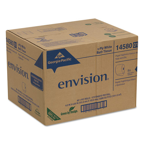 Georgia Pacific Professional One-Ply Bathroom Tissue  Septic Safe  1-Ply  White  1210 Sheets Roll  80 Rolls Carton (GPC 145-80/01)